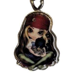 Fairy NECKLACE Pirate gypsy fairy necklace pendant and chain green tights gift f